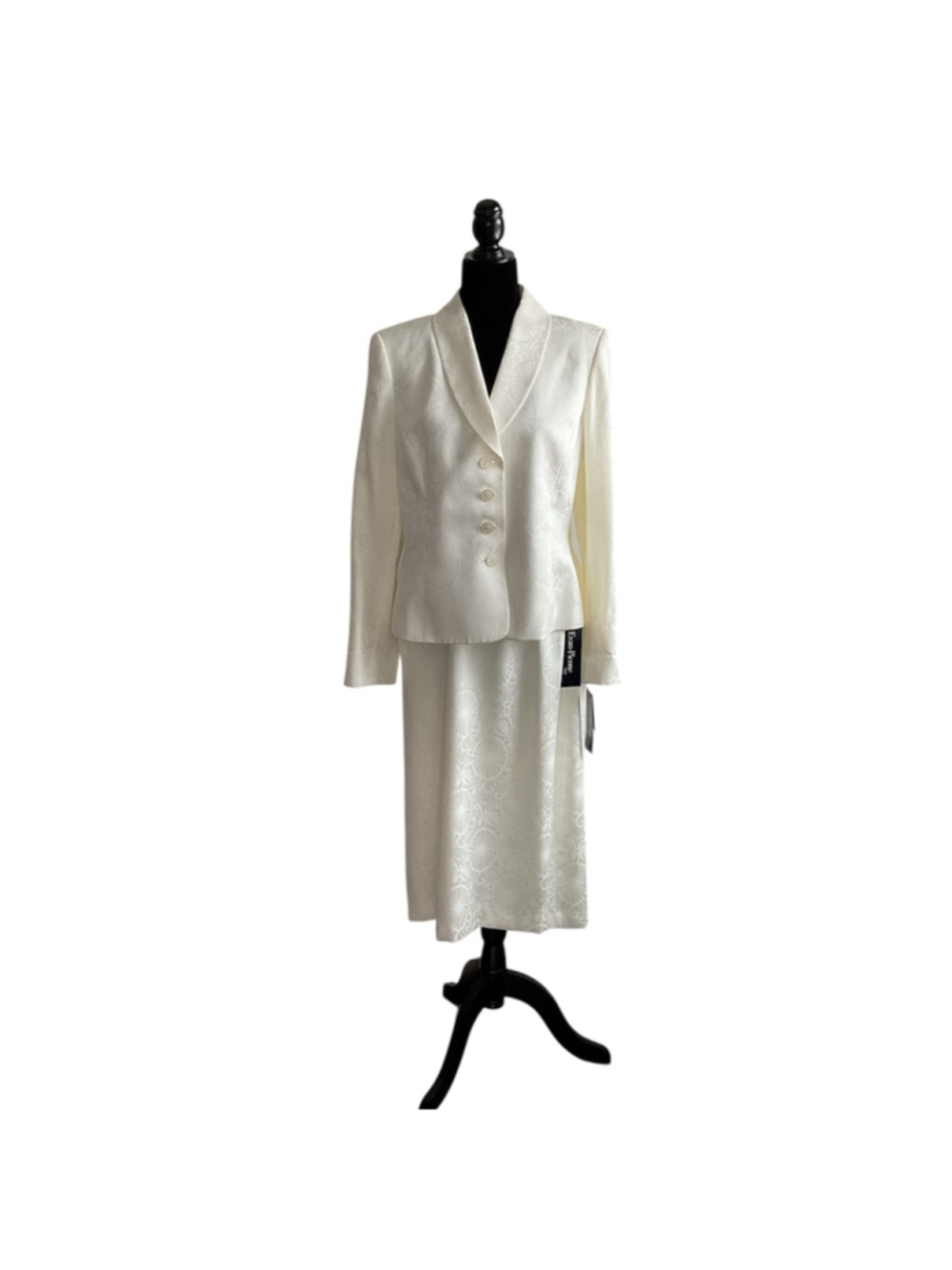 NWT Evan Picone Suit Blazer Skirt Ivory, size 12